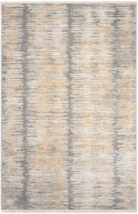 Abstract Hues Grey Gold Modern Rug