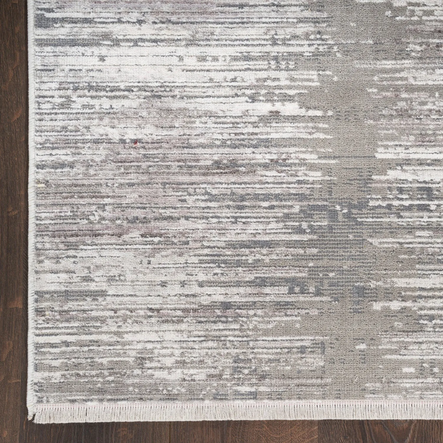 Abstract Hues Grey White Modern Rug