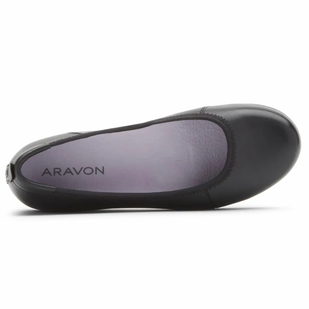 Aravon ABBEY BALLET BLACK SMOOTH