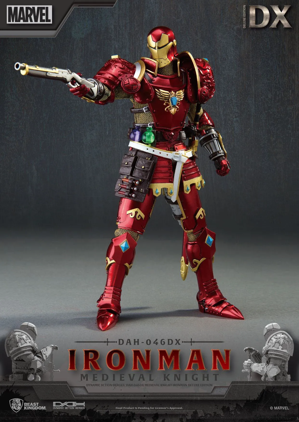 Beast Kingdom Marvel Medieval Knight Iron Man Deluxe Version Dynamic 8ction Heroes 1/9 Action Figure