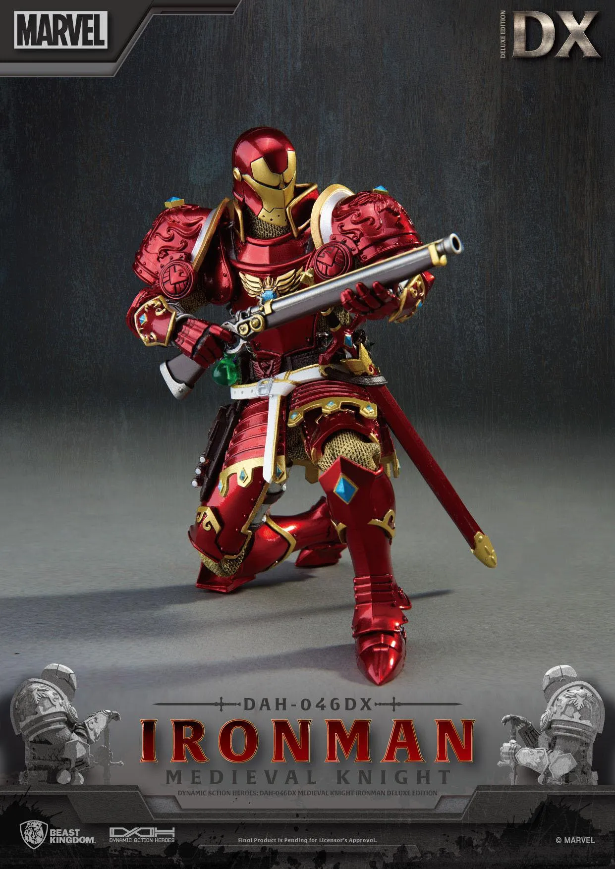 Beast Kingdom Marvel Medieval Knight Iron Man Deluxe Version Dynamic 8ction Heroes 1/9 Action Figure