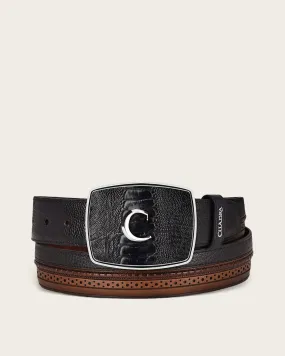 Black ostrich leg Belt