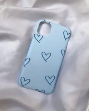 Cute Blue Hearts Hard Case