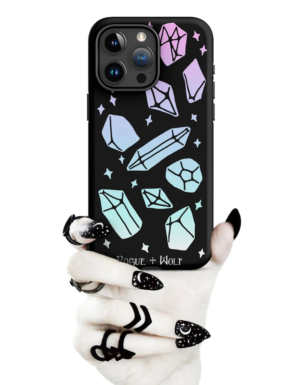 Divination Crystals Tough Phone Case for iPhone - Shockproof Anti-scratch Goth Witchy Phone Accessories Cover