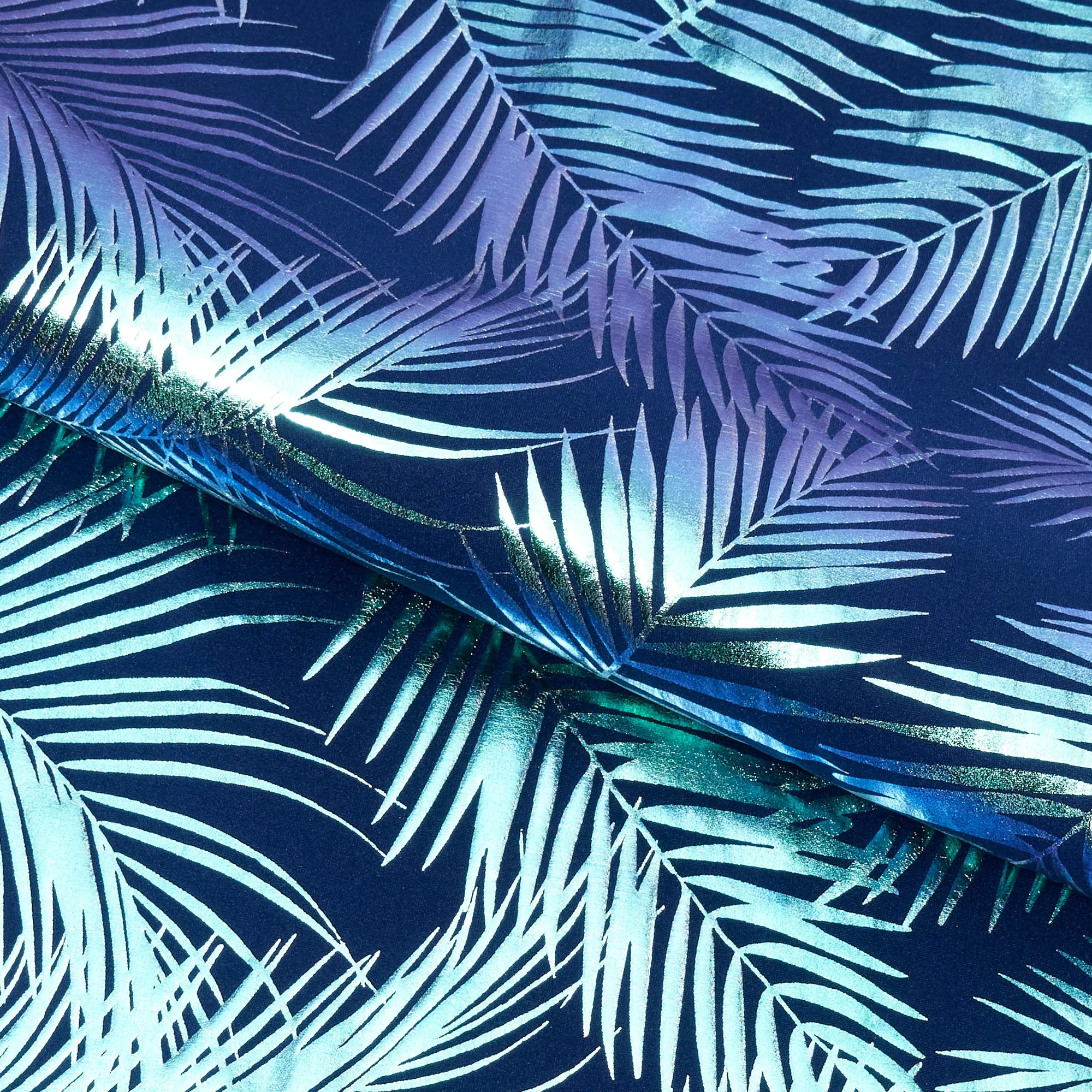 Electric Palm Foil Printed Spandex Fabric | Blue Moon Fabrics