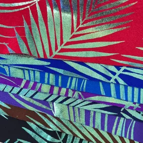 Electric Palm Foil Printed Spandex Fabric | Blue Moon Fabrics