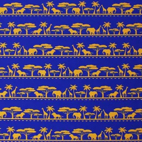 Elephant Giraffe African Safari Printed Spandex | Blue Moon Fabrics