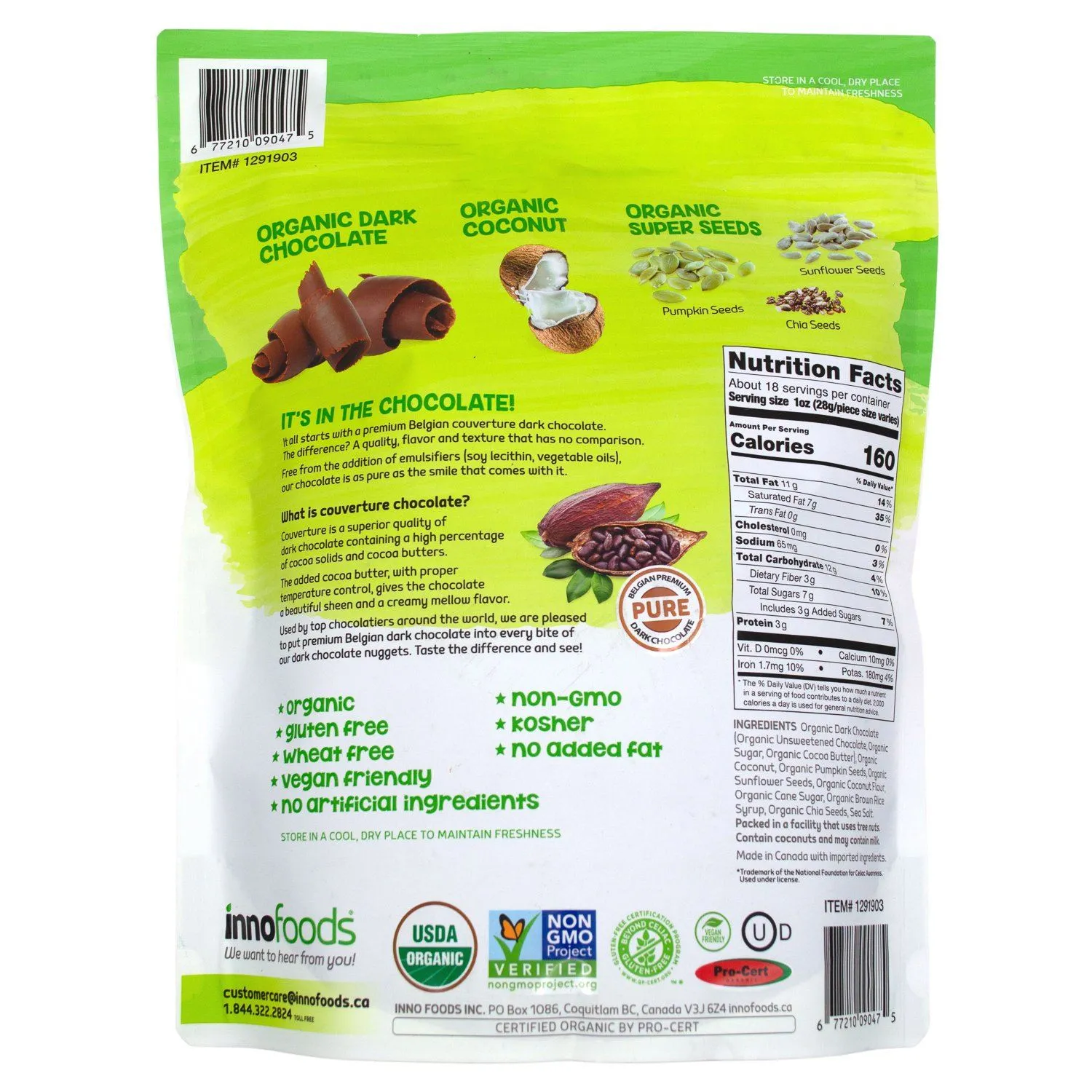 InnoFoods Organic Dark Chocolate Nuggets