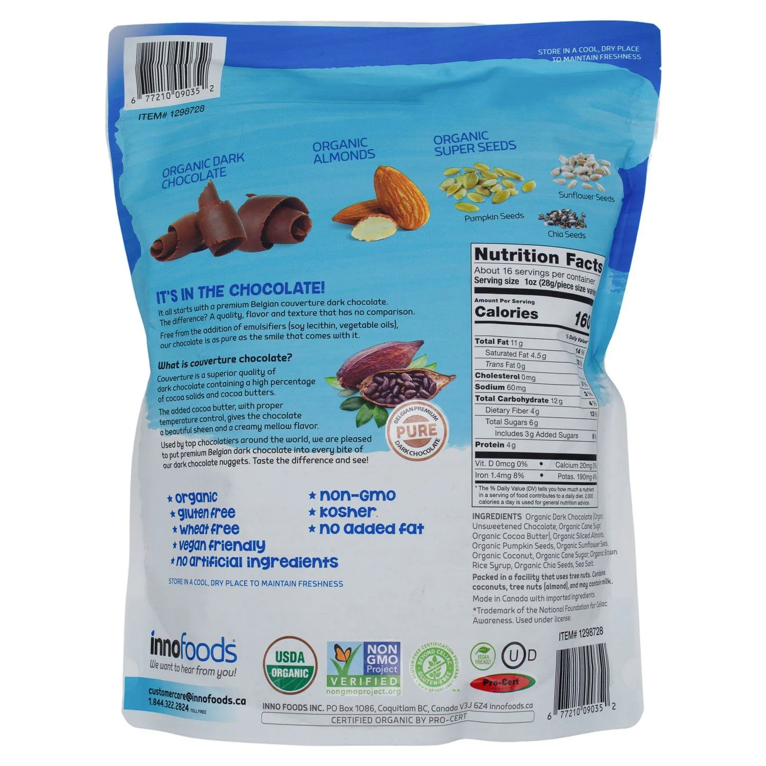 InnoFoods Organic Dark Chocolate Nuggets