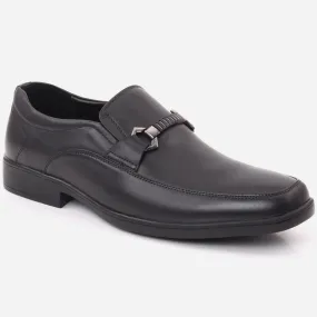 Men "COLIN" Stitched Detail Belted Buckle Moc Toe Formal Shoes