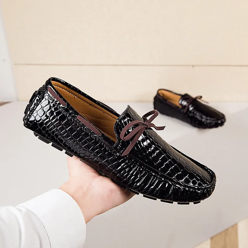 Men's Faux Crocodile Leather Loafers