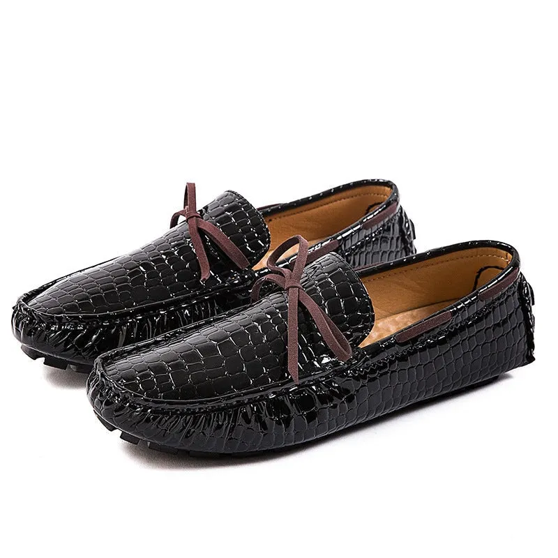 Men's Faux Crocodile Leather Loafers