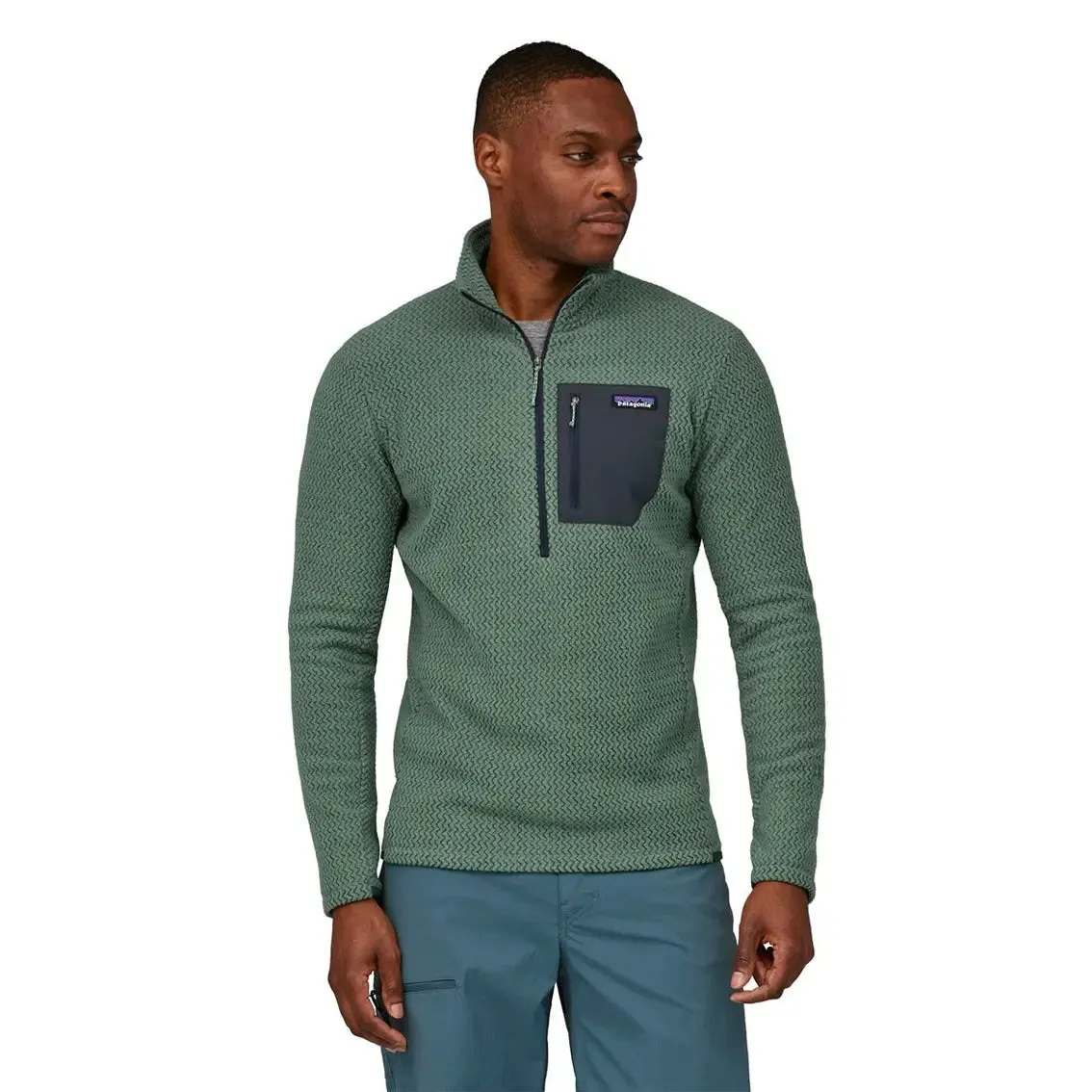 Mens Patagonia R1 Air Zip-Neck - Hemlock Green