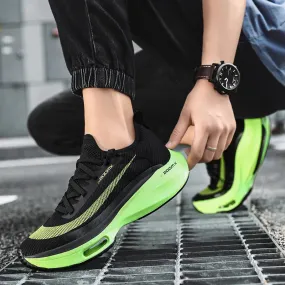 Men's Synthetic Round Toe Lace-Up Closure Running Sport Sneakers