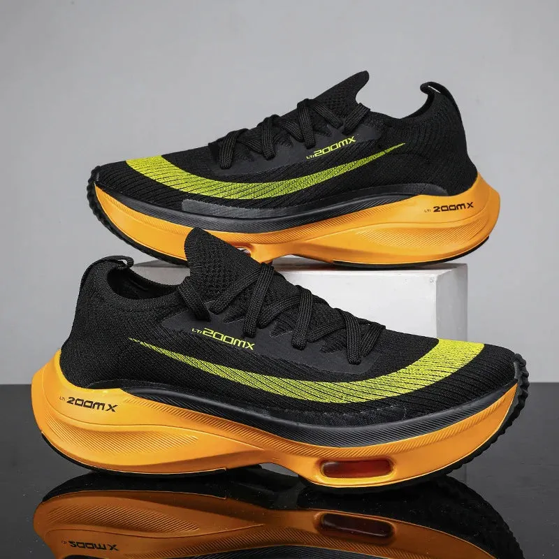 Men's Synthetic Round Toe Lace-Up Closure Running Sport Sneakers