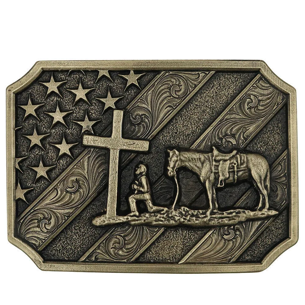 Montana Silversmiths® Attitude Patriot Christian Cowboy Belt Buckle