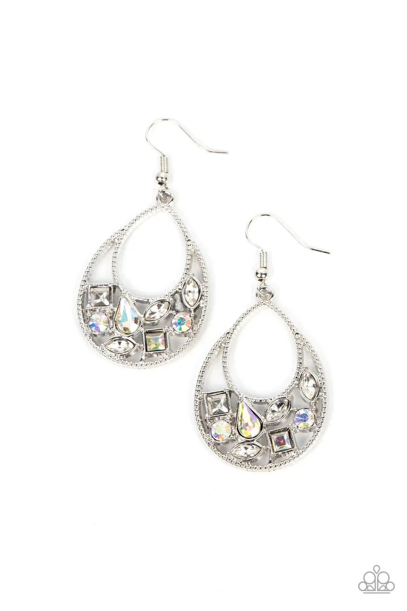 Paparazzi Regal Recreation White Earrings