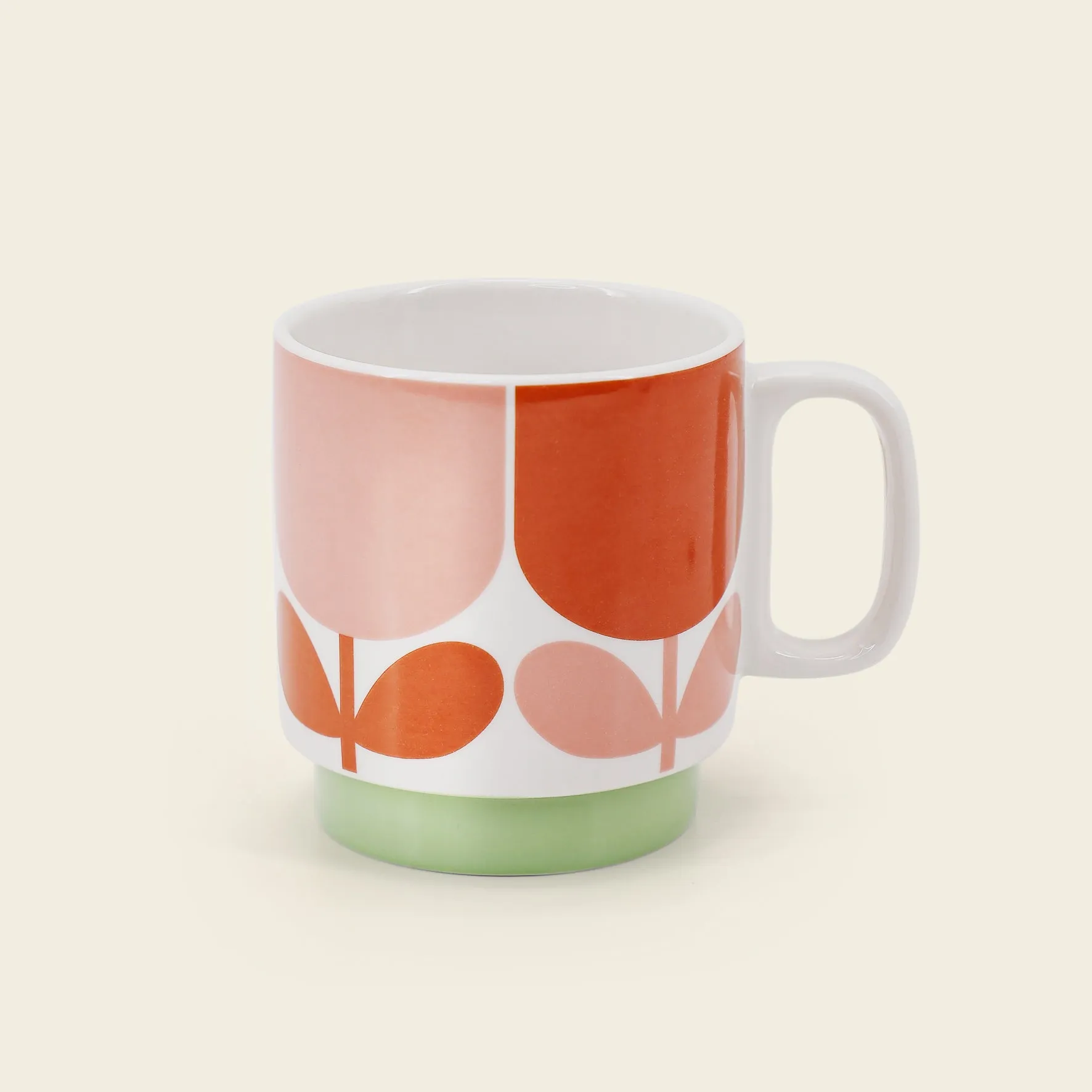 Stackable Large Mug Set of 4 - Block Flower