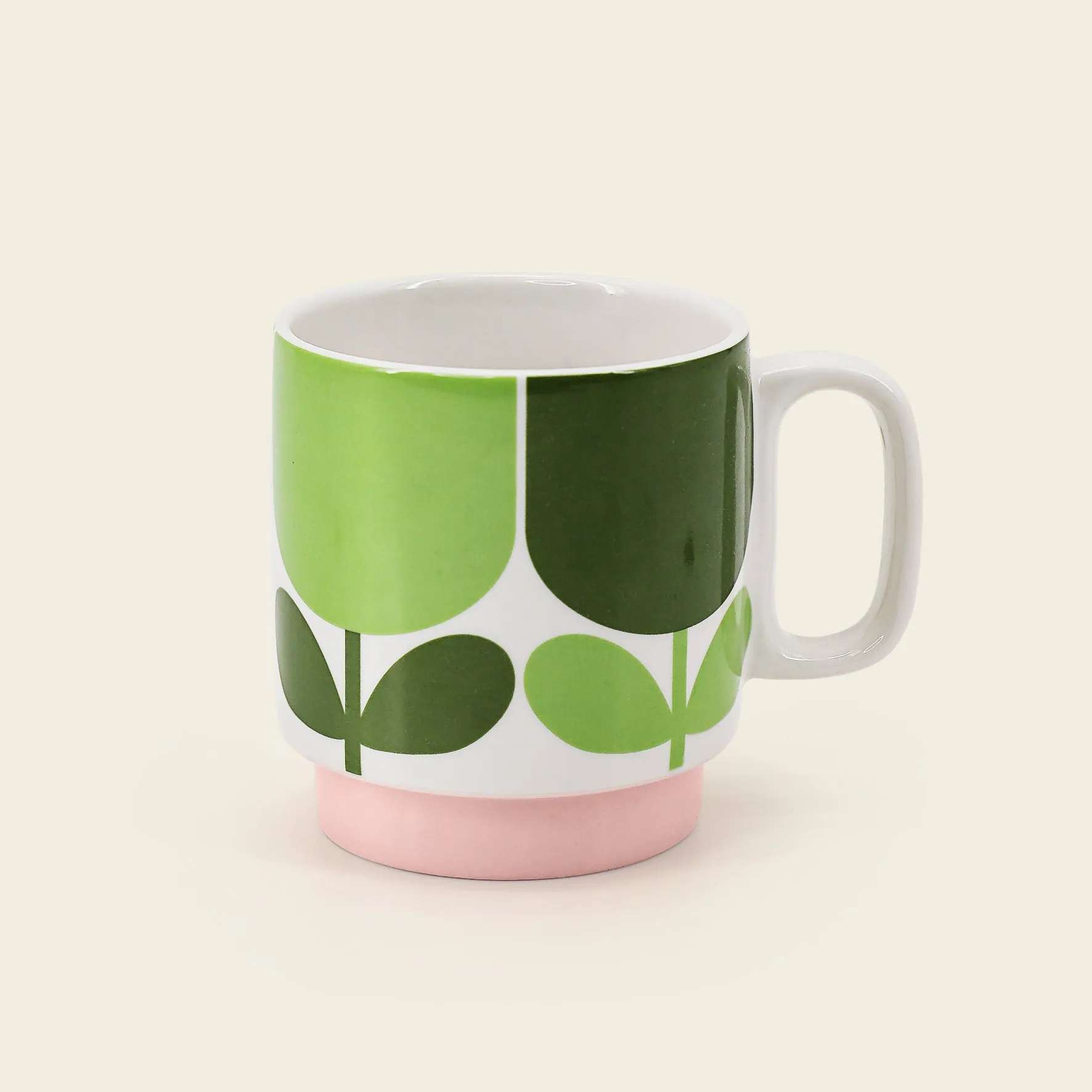 Stackable Large Mug Set of 4 - Block Flower