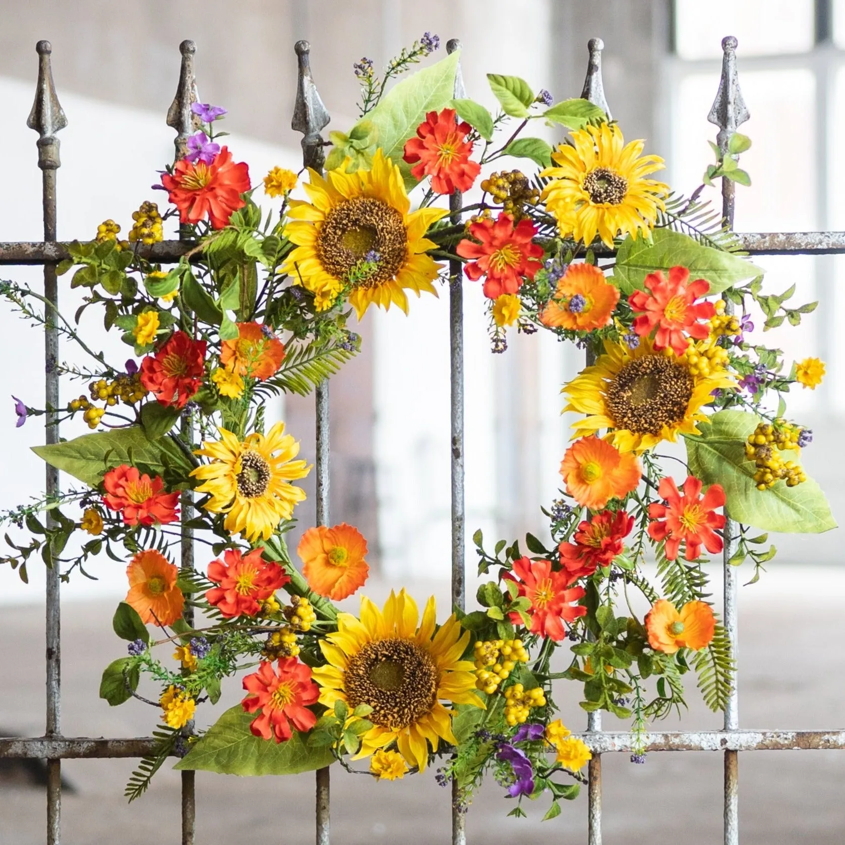 Sunflower Wreath - Bright Floral Wreath