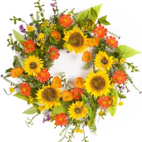 Sunflower Wreath - Bright Floral Wreath